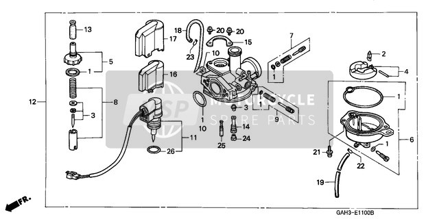 Honda SK50M 1997 Carburateur pour un 1997 Honda SK50M